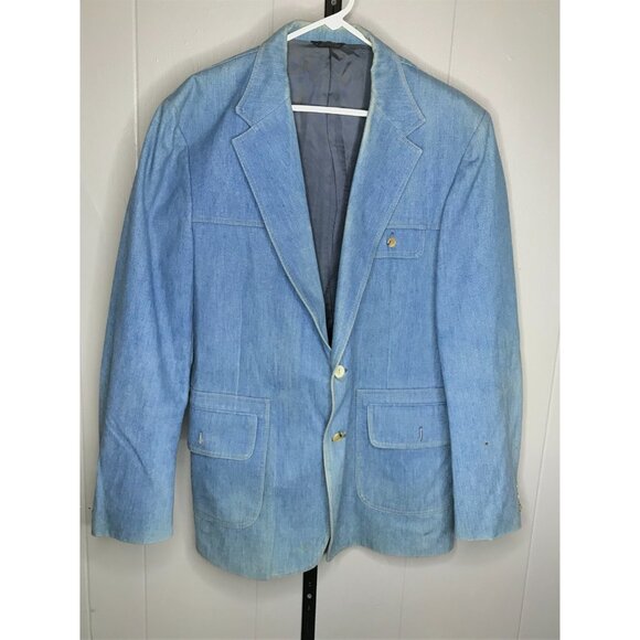 Vtg 70’s Panatela Levi’s Blue Jean Sport Coat Cowboy Western Jacket Denim Blazer